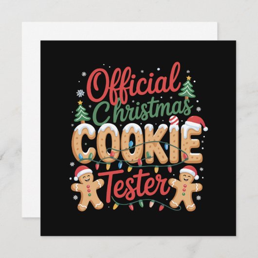 Officiële Kerst Cookie Tester Crew Baking Kerstmis Feestdagenkaart (Voorkant / Achterkant)