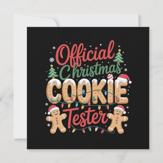 Officiële Kerst Cookie Tester Crew Baking Kerstmis Feestdagenkaart (Voorkant)