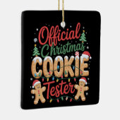 Officiële Kerst Cookie Tester Crew Baking Kerstmis Keramisch Ornament (Rechts)
