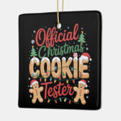Officiële Kerst Cookie Tester Crew Baking Kerstmis Keramisch Ornament (Links)