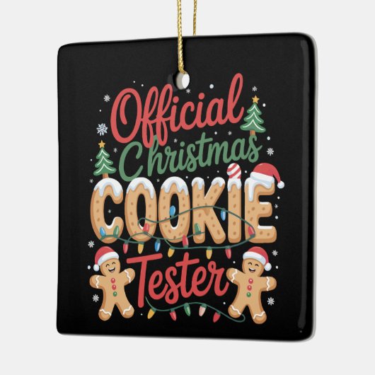 Officiële Kerst Cookie Tester Crew Baking Kerstmis Keramisch Ornament (Links)