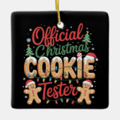 Officiële Kerst Cookie Tester Crew Baking Kerstmis Keramisch Ornament (Voorkant)