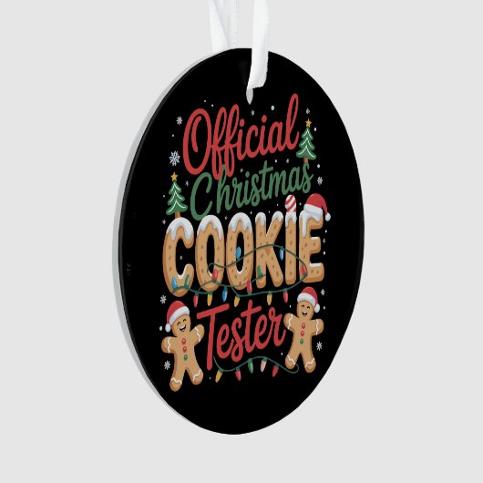 Officiële Kerst Cookie Tester Crew Baking Kerstmis Ornament (voorkant)