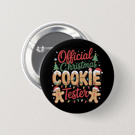 Officiële Kerst Cookie Tester Crew Baking Kerstmis Ronde Button 5,7 Cm (Voorkant /achterkant)
