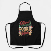 Officiële Kerst Cookie Tester Crew Baking Kerstmis Schort (Voorkant)
