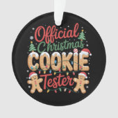 Officiële Kerst Koek Tester Crew Bakken Kerstmis Ornament (voorkant)