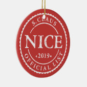 Officiële kerstfeestdag in Santa Nice Keramisch Ornament (Rechts)