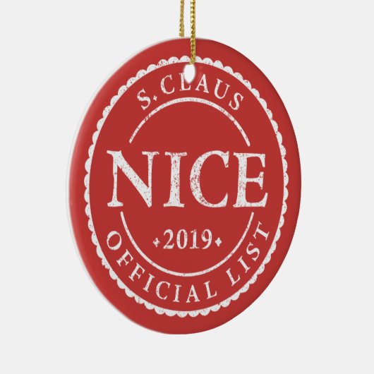Officiële kerstfeestdag in Santa Nice Keramisch Ornament (Rechts)