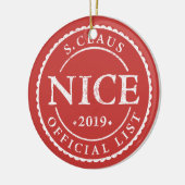 Officiële kerstfeestdag in Santa Nice Keramisch Ornament (Links)