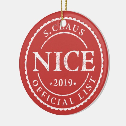 Officiële kerstfeestdag in Santa Nice Keramisch Ornament (Links)