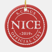 Officiële kerstfeestdag in Santa Nice Keramisch Ornament (Achterkant)