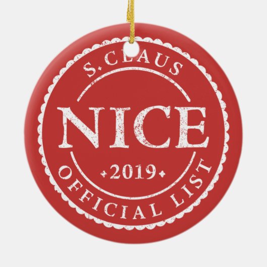 Officiële kerstfeestdag in Santa Nice Keramisch Ornament (Achterkant)