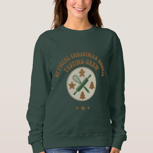 Officiële Kerstkoekjes Proeverij Crew Retro Trui (Voorkant)