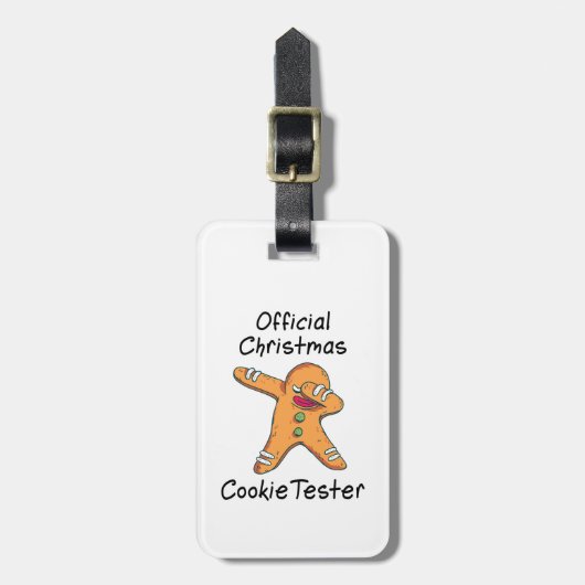 Officiële kerstkooktester bagagelabel (Voorkant verticaal)