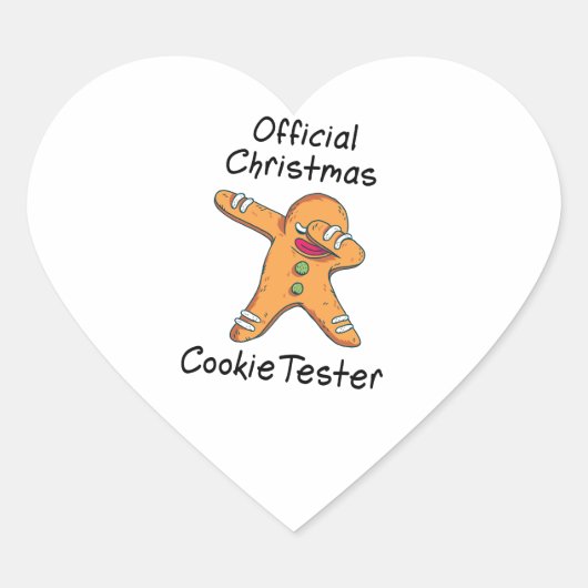 Officiële kerstkooktester hart sticker (Voorkant)