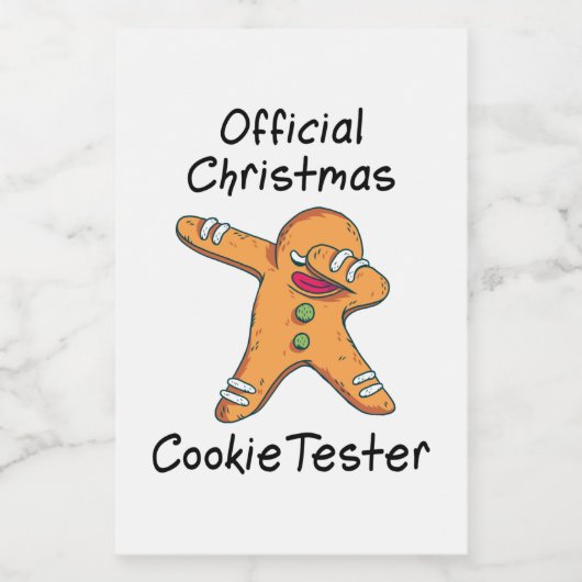 Officiële kerstkooktester voedselcontainer etiket (Enkel label)