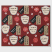 Officiële Kerstman met persoonlijke naam en locati Cadeaupapier (Vlak)