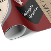 Officiële Kerstman met persoonlijke naam en locati Cadeaupapier (Rol Hoek)