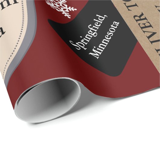 Officiële Kerstman met persoonlijke naam en locati Cadeaupapier (Rol Hoek)