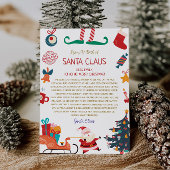 Officiële Kerstman Noordpool brief  Kaart