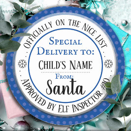 Officiële kerstnaam in de lijst van Nice Ronde Sticker