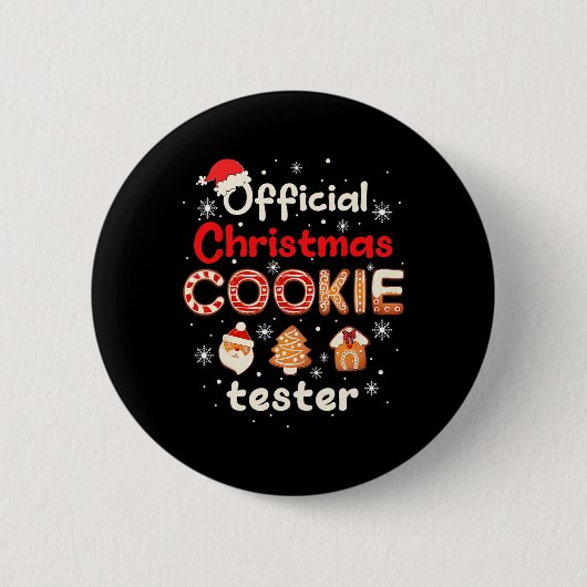 Officiële Kerststolptestertest Koning Crew Ronde Button 5,7 Cm (Voorkant)