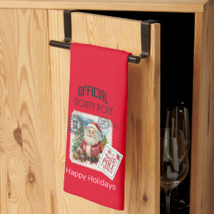 Officiële Keukenhanddoek met Vintage Kerstman van