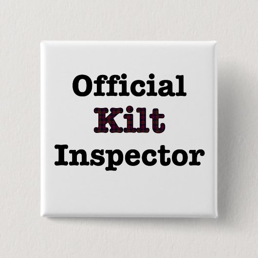 Officiële Kilt Inspecteur Vierkante Button 5,1 Cm (Voorkant)