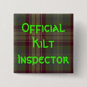 "Officiële Kilt Inspector" Vierkante Button 5,1 Cm
