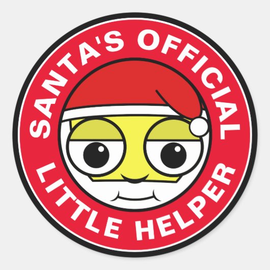 Officiële kleine helper van de kerstman ronde sticker (Voorkant)