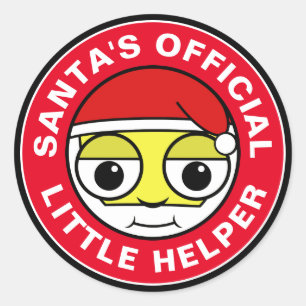 Officiële kleine helper van de kerstman ronde sticker