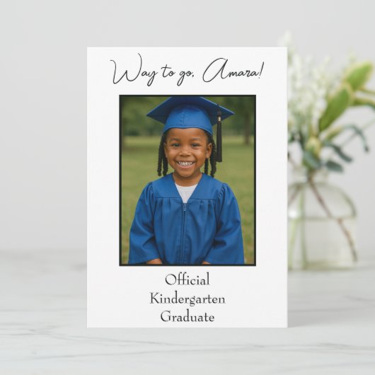 Officiële kleuterschool Afstuderen Foto Kaart (Staand voorkant)