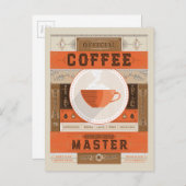 Officiële koffiebrew-master briefkaart (Voorkant / Achterkant)