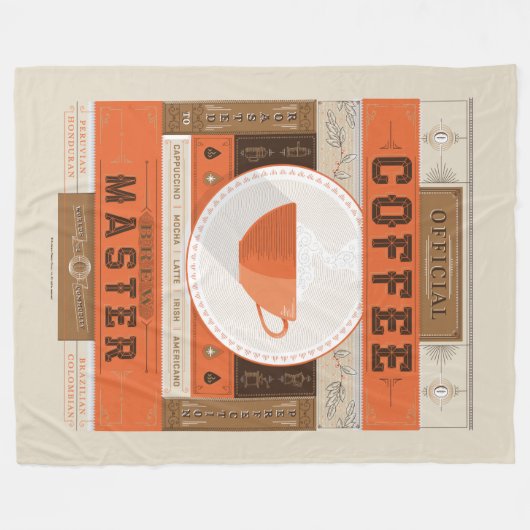 Officiële koffiebrew-master fleece deken (Voorkant (Horizontaal))