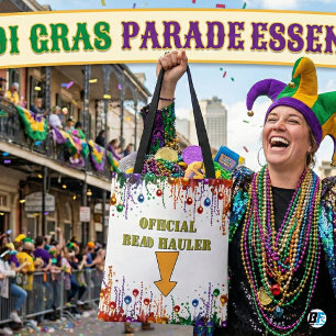 Officiële Kralenverzamelaar Grappige Mardi Gras Pa Tote Bag