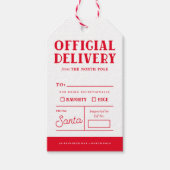 Officiële levering North Pole Holiday Gift Labels Cadeaulabel (Voorkant)