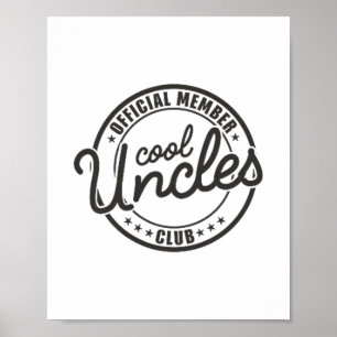 Officiële lid Cool Uncles Club Grappige Oom Vader Poster