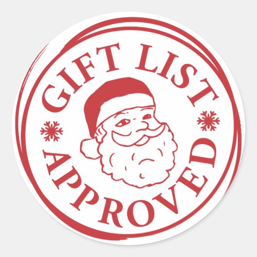 Officiële lijst Santa Clause Sticker Stamp (Voorkant)