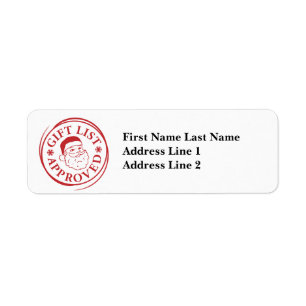 Officiële lijst Santa Clause Sticker Stamp