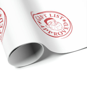 Officiële lijst Santa Clause Sticker Stamp Cadeaupapier