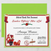 Officiële lijst van Nice voor de kerstman Feestdagenkaart (Voorkant / Achterkant)