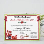 Officiële lijst van Nice voor de kerstman Feestdagenkaart (Staand voorkant)