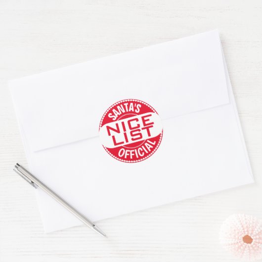 Officiële lijst van Nice voor de kerstman | Vreemd Ronde Sticker (Envelop)