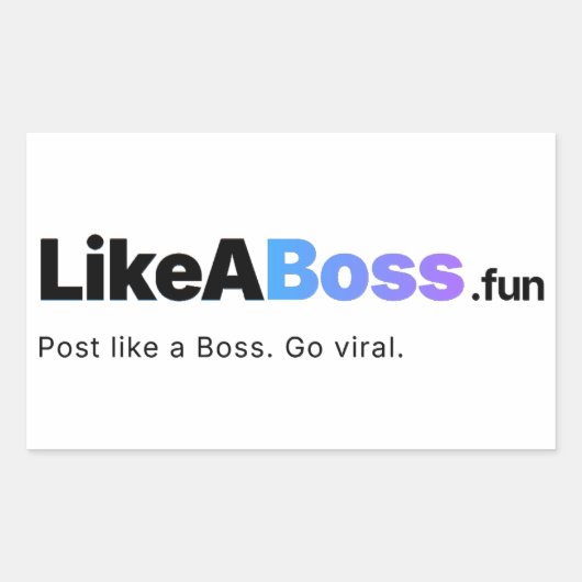 Officiële LikeABoss.fun Logo Sticker  (Voorkant)