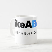 Officiële LikeABoss.fun Minimalistische Logo Mok (Voorkant links)