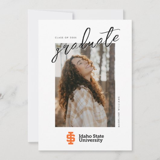 Officiële logo-ontwerp van Idaho State University Aankondiging (Voorkant)