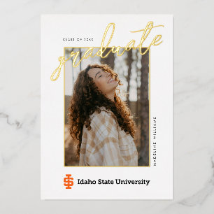 Officiële logo-ontwerp van Idaho State University Folie Uitnodiging