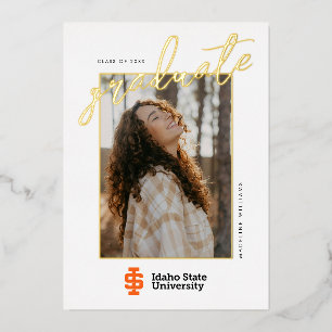 Officiële logo-ontwerp van Idaho State University Folie Uitnodiging