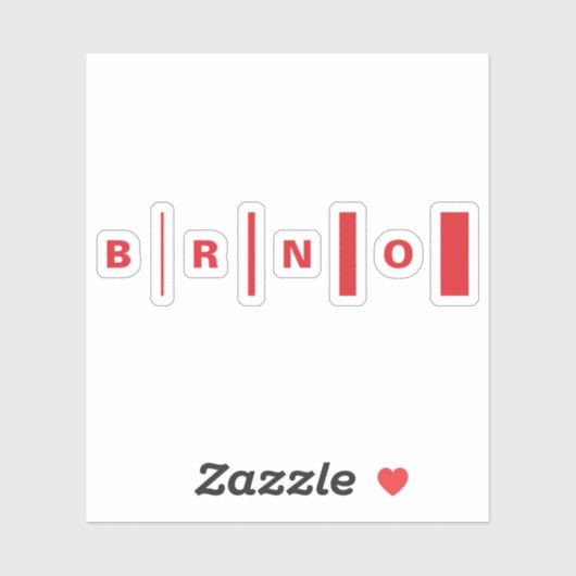 Officiële logo van Brno, Tsjechië Sticker (Vel)