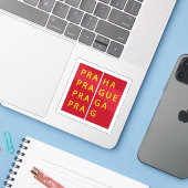 Officiële logo van Praag, Tsjechië Sticker (Laptop met iPhone)